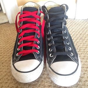 Black Converse Choice Of Red Or Black Laces Mens 7